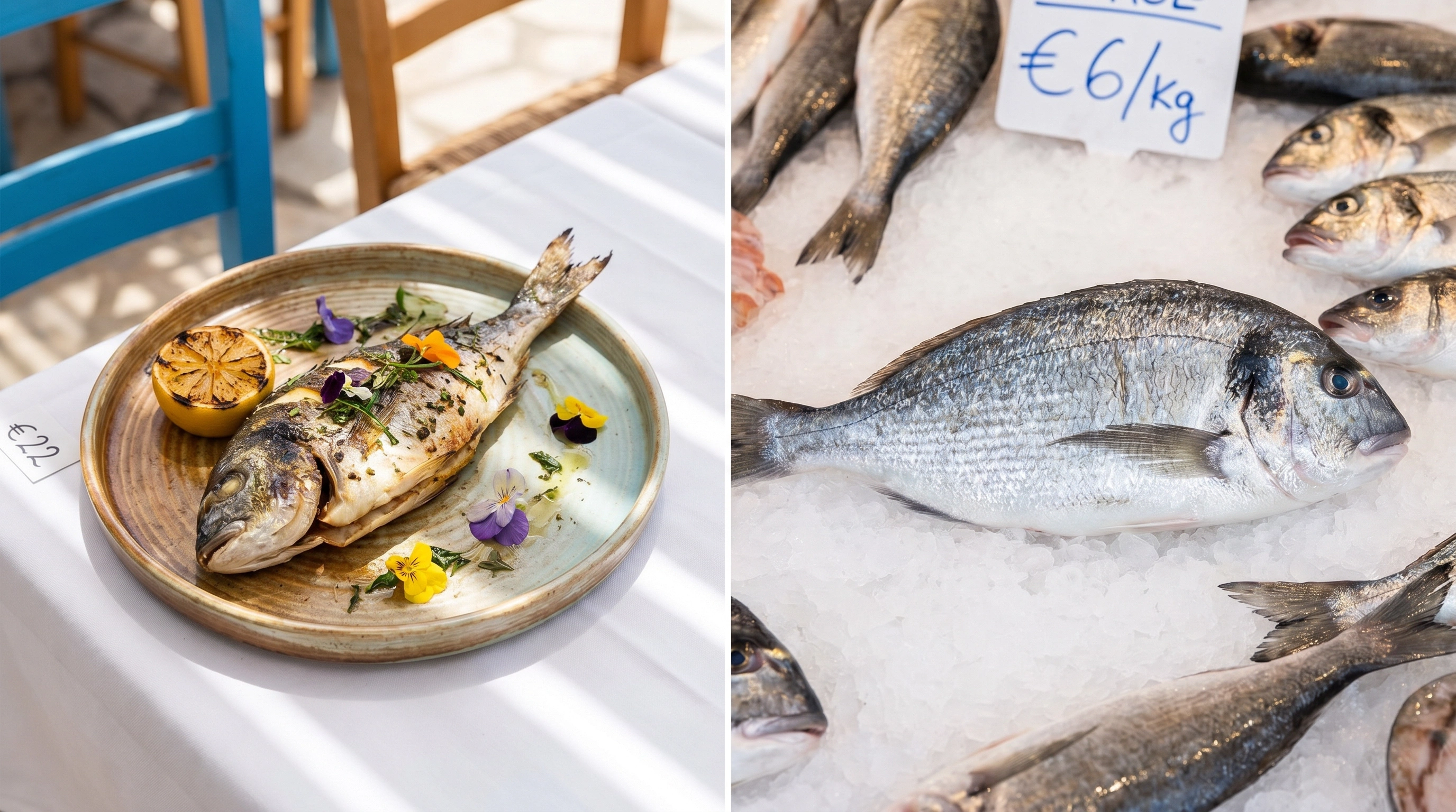 €22 at a Saranda Restaurant vs €6 at the Fish Shop — Same Fish
